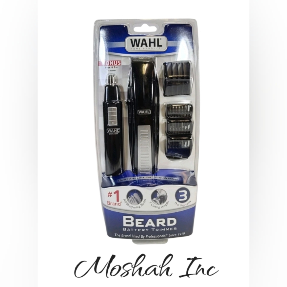 Wahl Nose Ear Sideburns Beard Hair Wet Dry Precision Blade Battery Trimmer